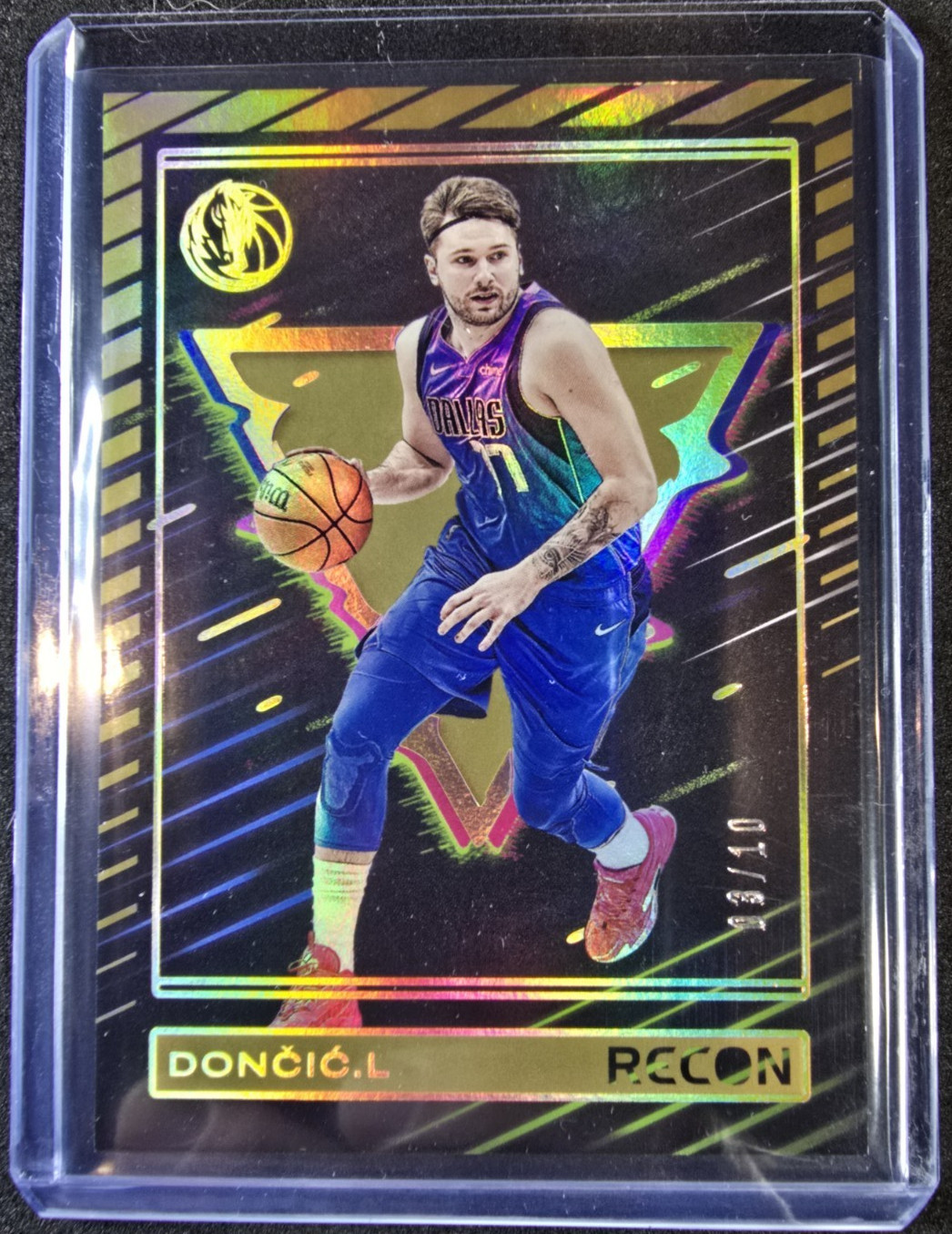 Luka Doncic /10 2023-24 Panini Recon Gold #144 Mavericks Lakers