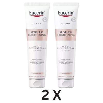 2 X Eucerin Spotless Brightening Gentle Cleansing Foam 150g Face Wash