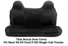 Black Mesh Fabric Bench seat cover Fit Most Ford F-150 Single Cab Truck's 92-04