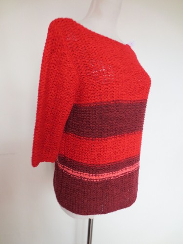 Sommer Pullover NICE CONNECTION 38-40 dunkel rot Bändchengarn TIP TOP /R - Bild 2 von 6