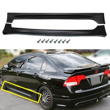 Fit 2006-2011 Honda Civic 4dr Mu Rr Style Pp Side Skirts Body Kit Spoiler Black