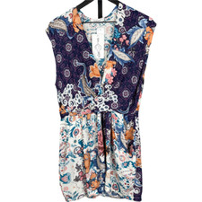 Three Days Floral Mini Dress Blue M