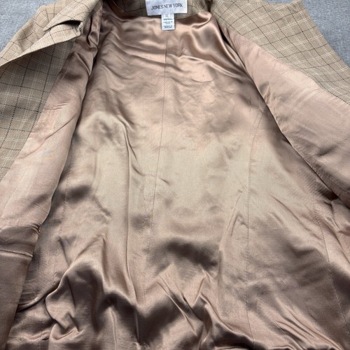 Jones New York Skirt Suit Sz 16 Coffee Brown Plaid Wool NWT Career Professional - Picture 13 of 23