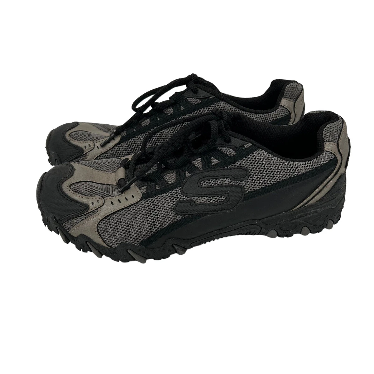 Skechers Biker Lace Up Shoes 47534 Black Taupe Womens Size 9.5