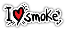 I Love Smoke Slogan Car Bumper Sticker Decal 6 X 3