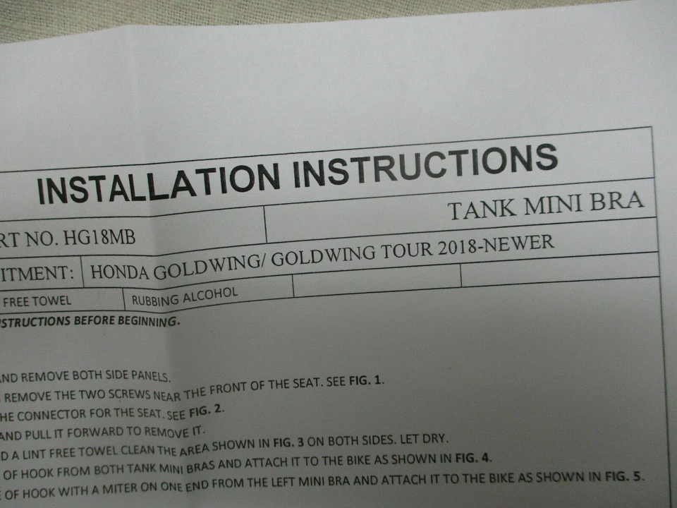 HONDA GOLDWING 2018 TANQUE GASOLINA PROTECTOR PINTURA MINI SUJETADOR NEGRO Foto 4 de 4