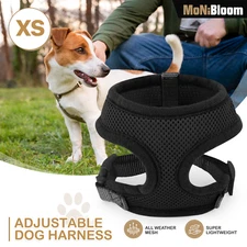 Dog Pet Harness Adjustable Breathable Mesh Reflective Puppy Puggle Jacket Black