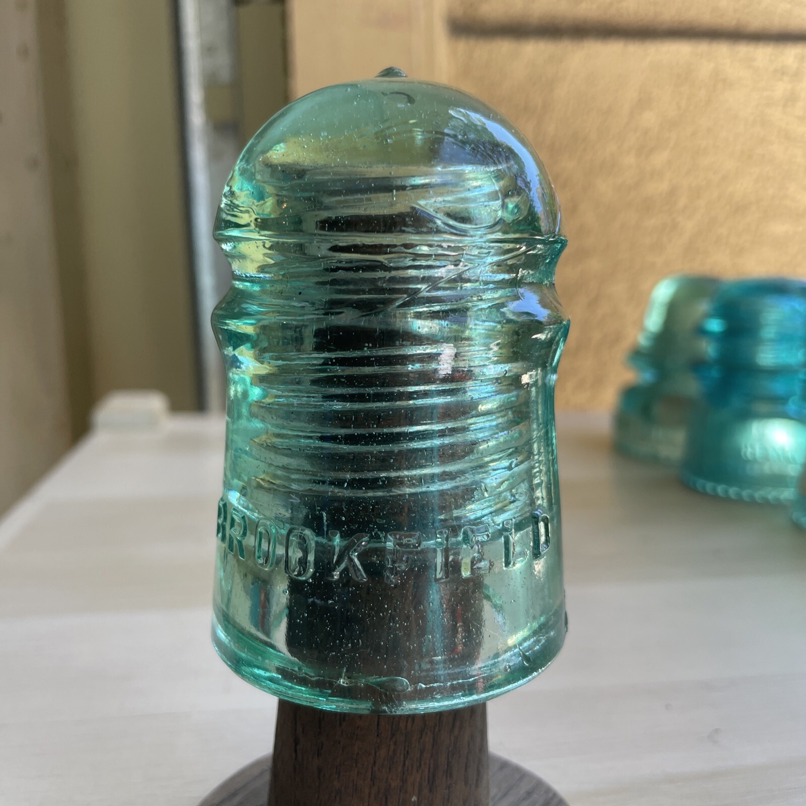 Vintage Brookfield New York Glass Insulator Light Green eBay