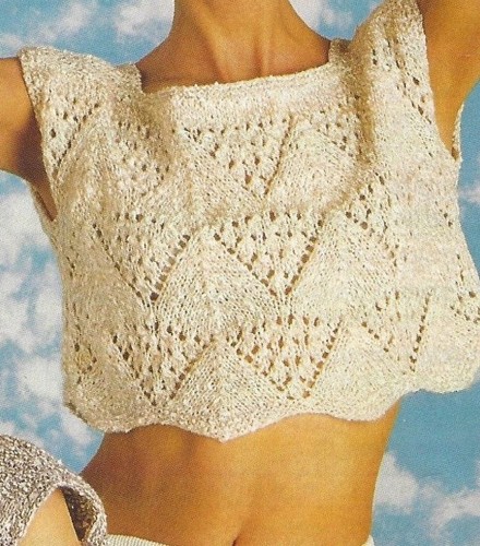 Ladies Summer Tops Knitting Pattern in DK short and Long 32-38" 948 - Picture 2 of 4