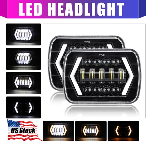 Pair 7X6" LED Headlight High/Low Beam DRL For Ford E-150 E-250 E-350 Econoline - Picture 2 of 12