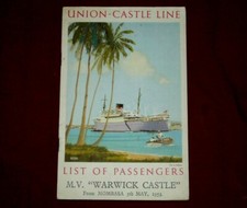 WARWICK CASTLE (UNION-CASTLE LINE) PASSAGIERL...