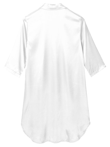 Mens Satin Silk Nightshirt Sexy Sleepwear Casual Sleep Shirt Half Sleeve AU - Picture 42 of 65