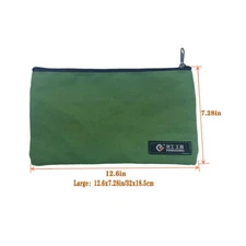 Multi-Purpose Tote Tool Bag with Metal Zippers WATER RESISTANT Heavy Duty Canvas