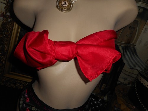 Large Victoria's Secret Swimsuit Hi Cut Bottom Black Pink & Vtg Silk Scarf - Picture 7 of 9