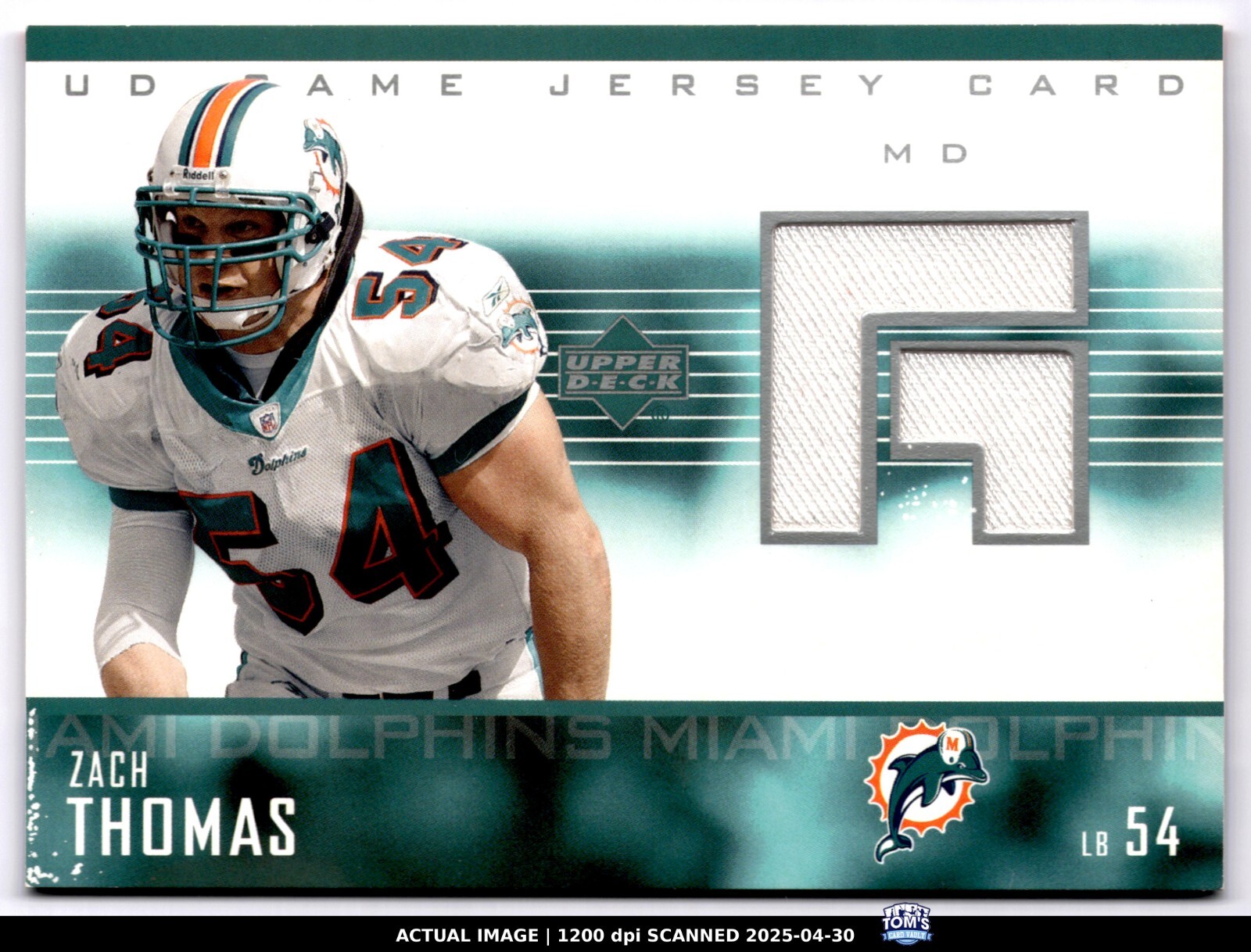 2003 Upper Deck - Ud Game Jersey Zach Thomas #GJ-ZT (MEM)