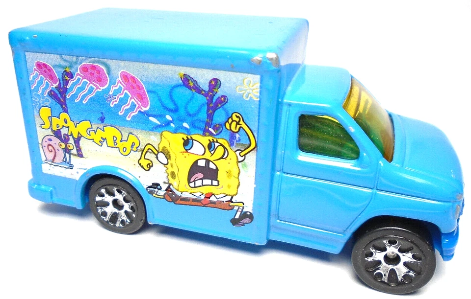 1998 MATCHBOX SPONGEBOB SQUAREPANTS BLUE 1:80 DIECAST 2 3/4" FORD BOX TRUCK - Image 2 of 4