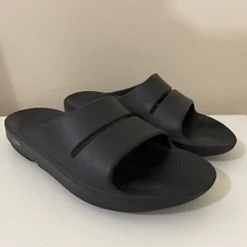 Oofos Ooahh Mens 9 Womens 11 Slip On Sport Recovery Slide Sandals Black Casual