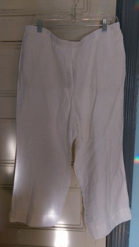 J. JILL LP Linen pants Capri's New w/Tags $69 White LINEN pockets - Picture 3 of 5