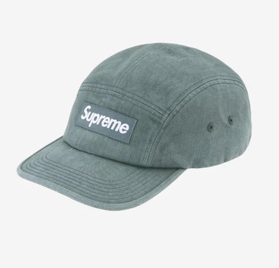 Casquette de camp en denim suprême sarcelle   24FW