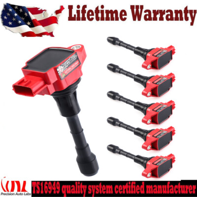 6PCS UF550 C1670 Red Ignition coil for Infiniti G25 07-12 Nissan Maxima 3.5V US
