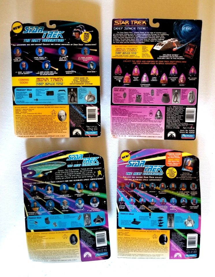 Star Trek TNG DS9 Troi Barclay Guinan Odo 1992 Playmates 6010 Nuevo en caja *Lote de 4 figuras Foto 2 de 4