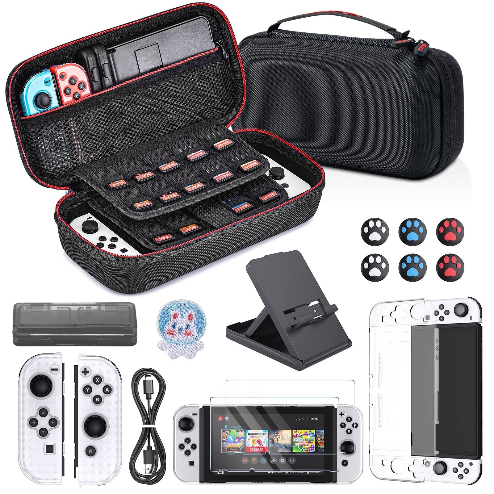 Switch Oled Accessories Bundle 16 In 1 Accessories Kit Includes Switch Oled Carr