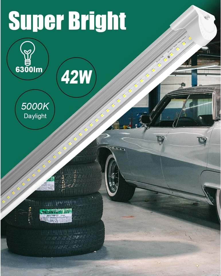 10 Pack LED Shop Light 4FT 42W 5000K Daylight White Linkable Integrated Fixture - Image 2 of 4