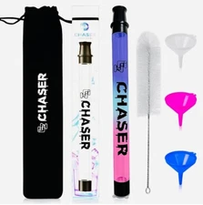EZ CHASER - Shot Straw, Velvet Carrying BagStraw Cleaning brush & Funnel Bundle