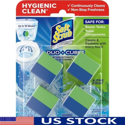 In-Tank Toilet Cleaner Duo-Cubes Alpine Fresh 4Count Fight Stains Last 16 Weeks