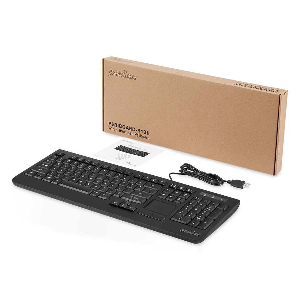 PERIBOARD-513II Clavier Filaire Avec Touchpad Clavier Pleine Taille AZERTY US... - Bild 4 von 4