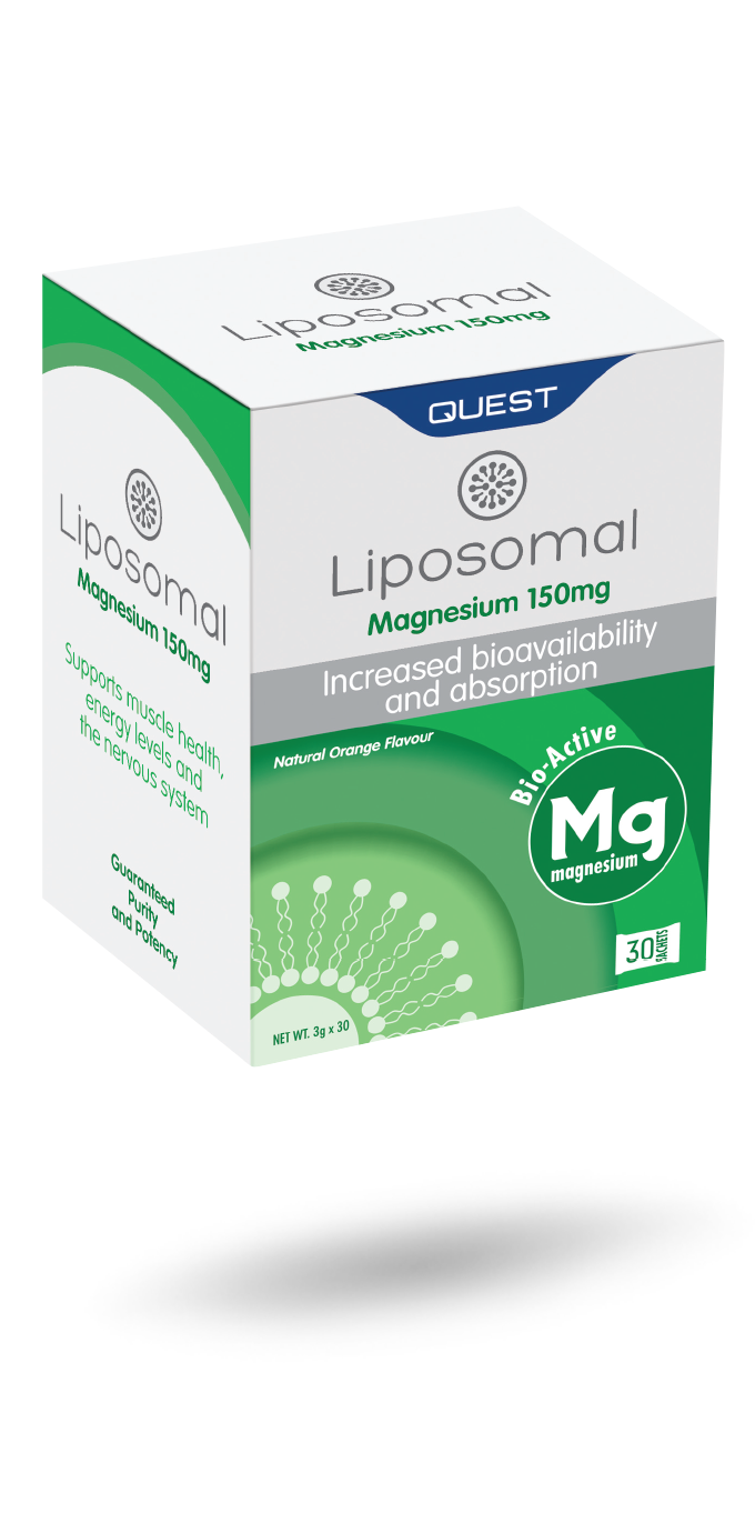 Liposomal Magnesium 150mg 30 Sachets Quest Vitamins Natural Orange Flavour