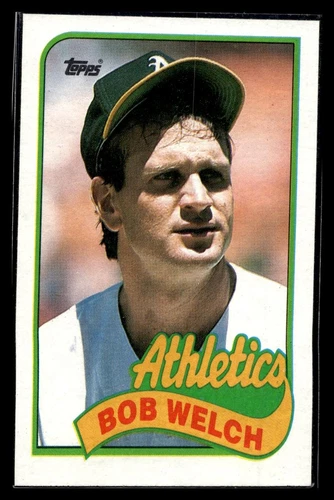1989 Topps Baseball Card #605a Bob Welch Oakland Athletics