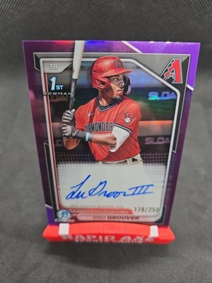 2024 Bowman Draft Lu James Groover Purple First autograph /250 Just Called Up 