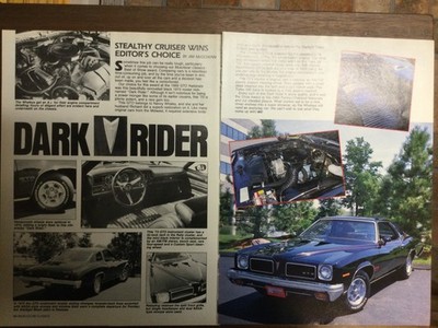 AW 1444 Article Musclecars 1973 Pontiac GTO 400 CID 2 page