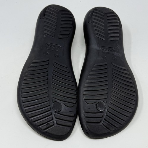Crocs Serena Sexi Sandalias Abatibles Mujer 10 Negro T Correa Tanga Comodidad Verano - Imagen 11 de 15