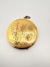 Antique Rex Fifth Avenue Powder Compact Pocket Watch Style Puff Sifter