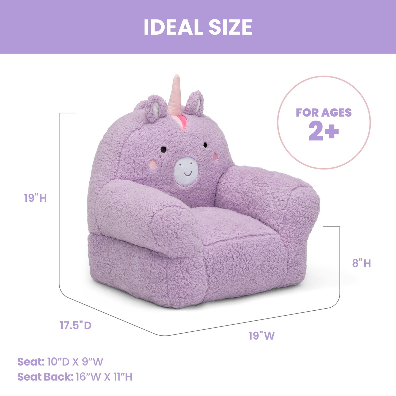 Delta Children Unicorn Cozee Buddy Chair, Purple