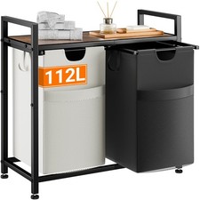 Lulive Double Laundry Hamper, Multifunctional Basket Organizer, 112L Laundry ...