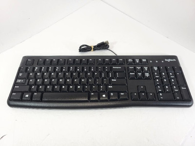 Logitech K120 Wired Windows Keyboard Full-Size  Black  Untested
