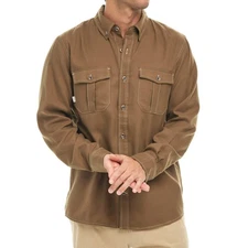 GameGuard Mens Western Wear Whiskey Flannel Shirt Button Down Brown Cowboy Work