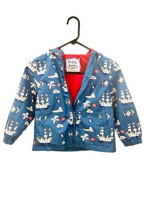Holly & Beau  Pirate Ship Print Color changing Jacket Blue Full Zip  Size 5-6