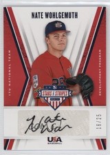 2019 USA Baseball Stars & Stripes Black Ink 16/25 Nate Wohlgemuth Auto a8r