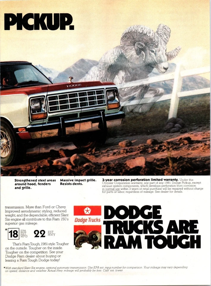 1981 Dodge Ram Pickup Truck 2 Page Vintage Print Ad Off Road Ranch 80s Wall Art - Image 3 of 4