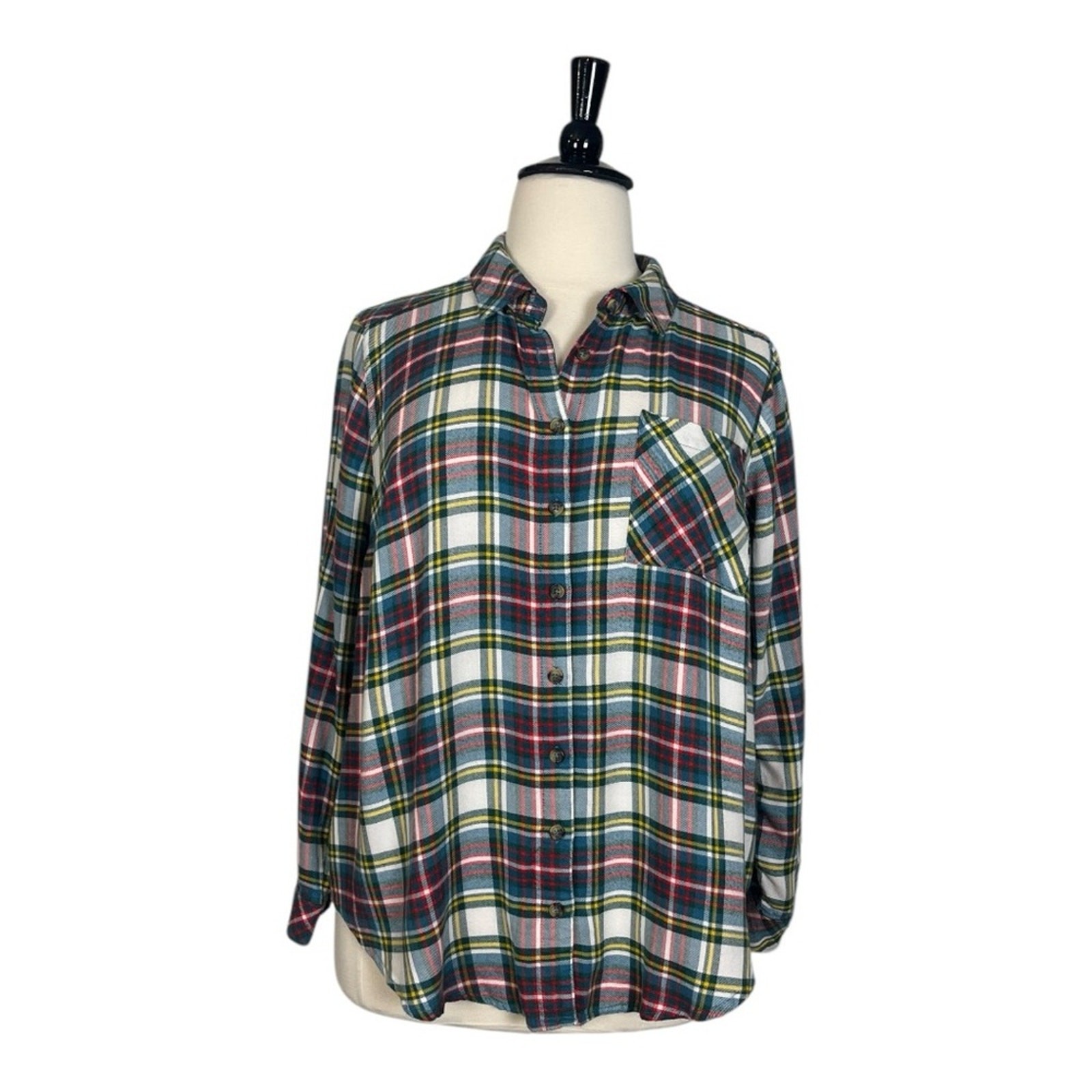 Torrid Button Down Collared Soft Flannel Red Gree… - image 10