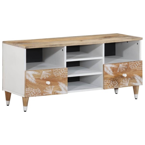 Tv-Schrank 100X33,5X46 Cm Massivholz Mango-image