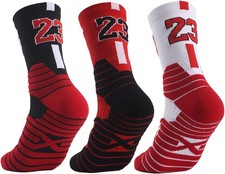 Elite Basketball Socks with Compression  Cushion for Adults and 6-11, Mj 23