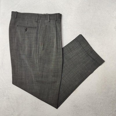 Pal Zileri Pants Mens 34x31 Gray Wool Classic Tweed Dress Slacks Trousers Italy