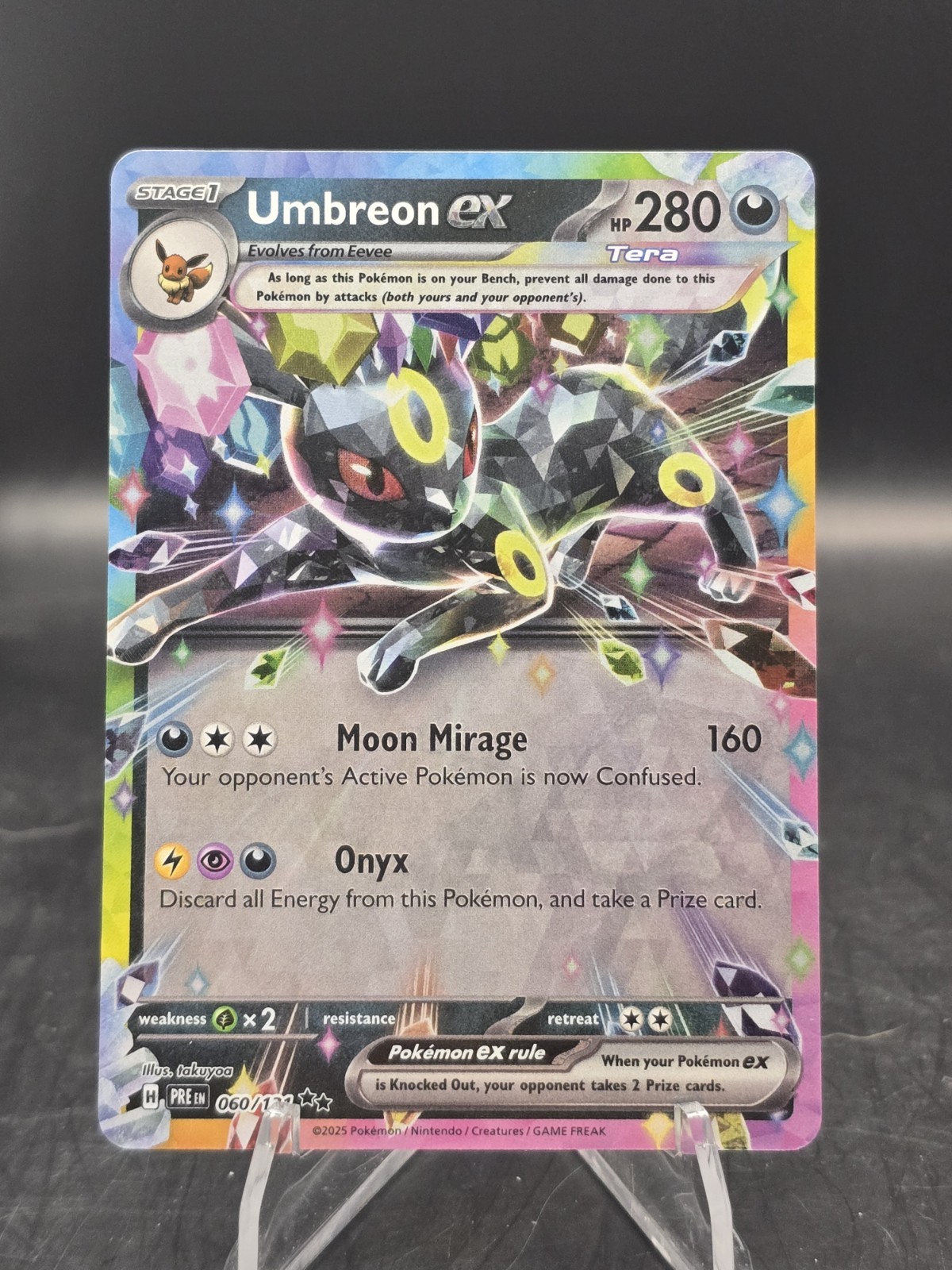 Pokemon TCG Umbreon ex 060/131 Sv: Prismatic Evolutions Double Rare Holo NM