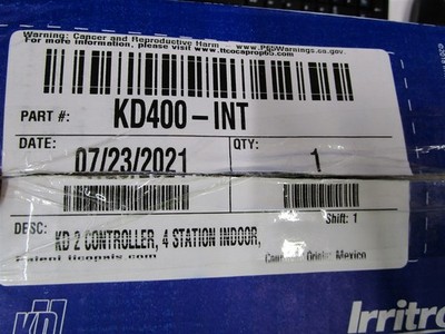 IRRITROL KD400-INT K2 Controller w/ 4 Station Indoor NEW OB