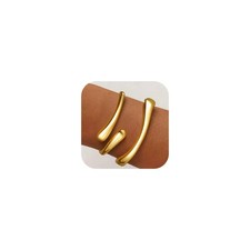 Gold Bracelets for Women Trendy, 18K Gold Plated Bangle Bracelet Set Chunky Twis